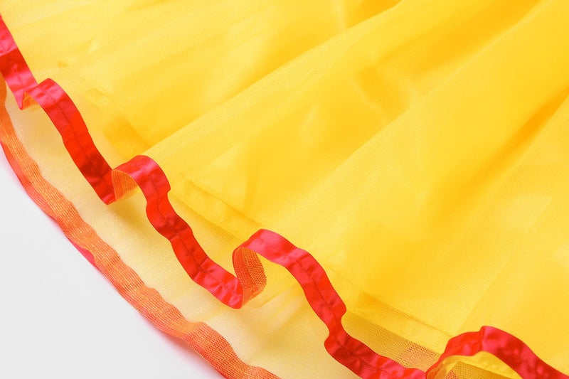 ReliBeauty Girls Elastic Waist Backless Princess Dress Costume with Accessories, Yellow,120 - Image 5